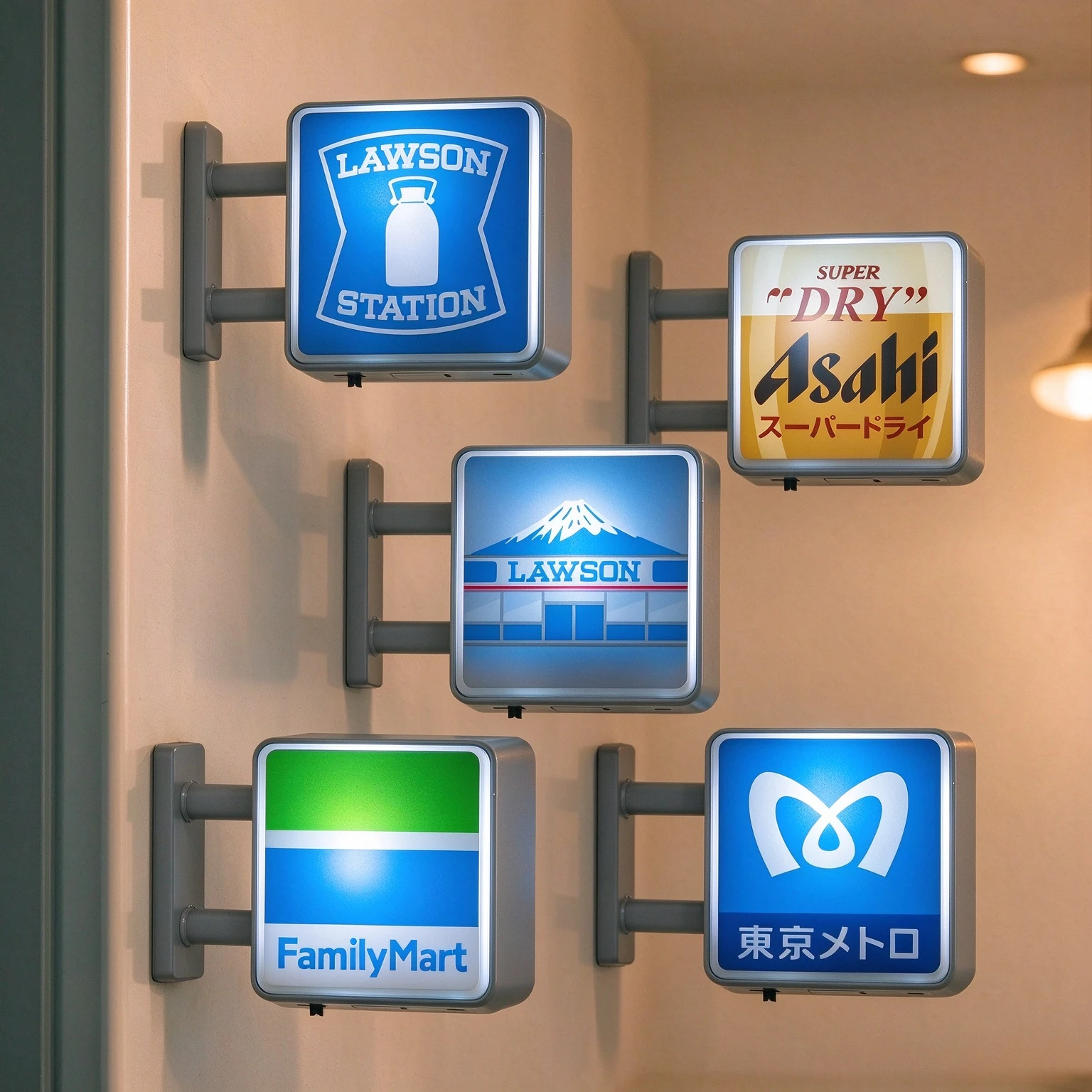 Convenience Store Light Up Refrigerator Magnet Magnetic Mini Light Box Sign Decorative Night Light For Coffee Machine