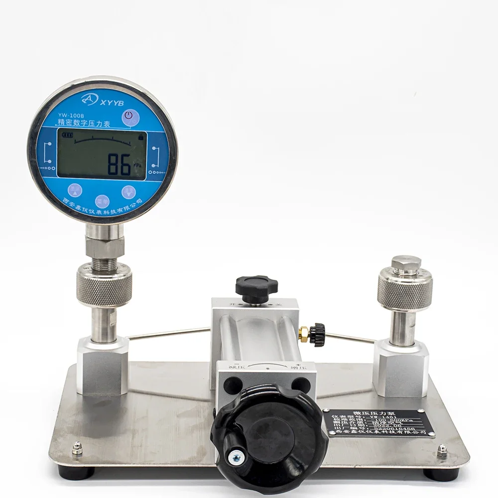 Micro Pressure Calibration Pump -50 to 50 kPa Pneumatic Hand Pump Pressure Comparator Dual Ports for Gauge Lab Metrology