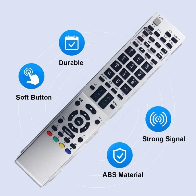 DT98 Replacement Remote Control for Sharp TV Model Code GB074WJSA Silver ABS Durable Easy Install view 5