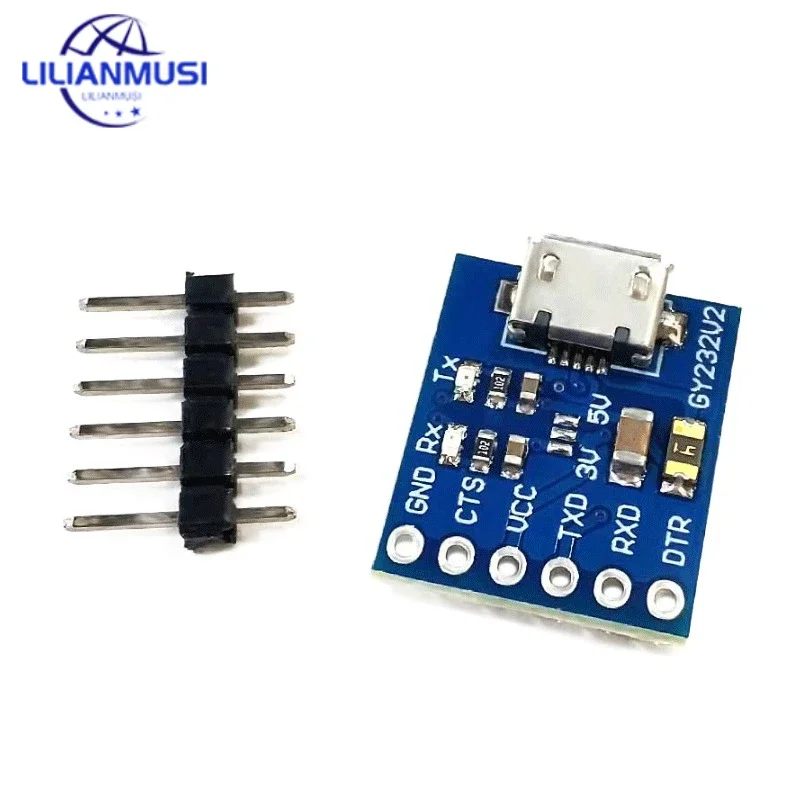 

50pcs USB to TTL FT232RL Communication Module Flash Board GY232V2 MICRO FT232RL USB