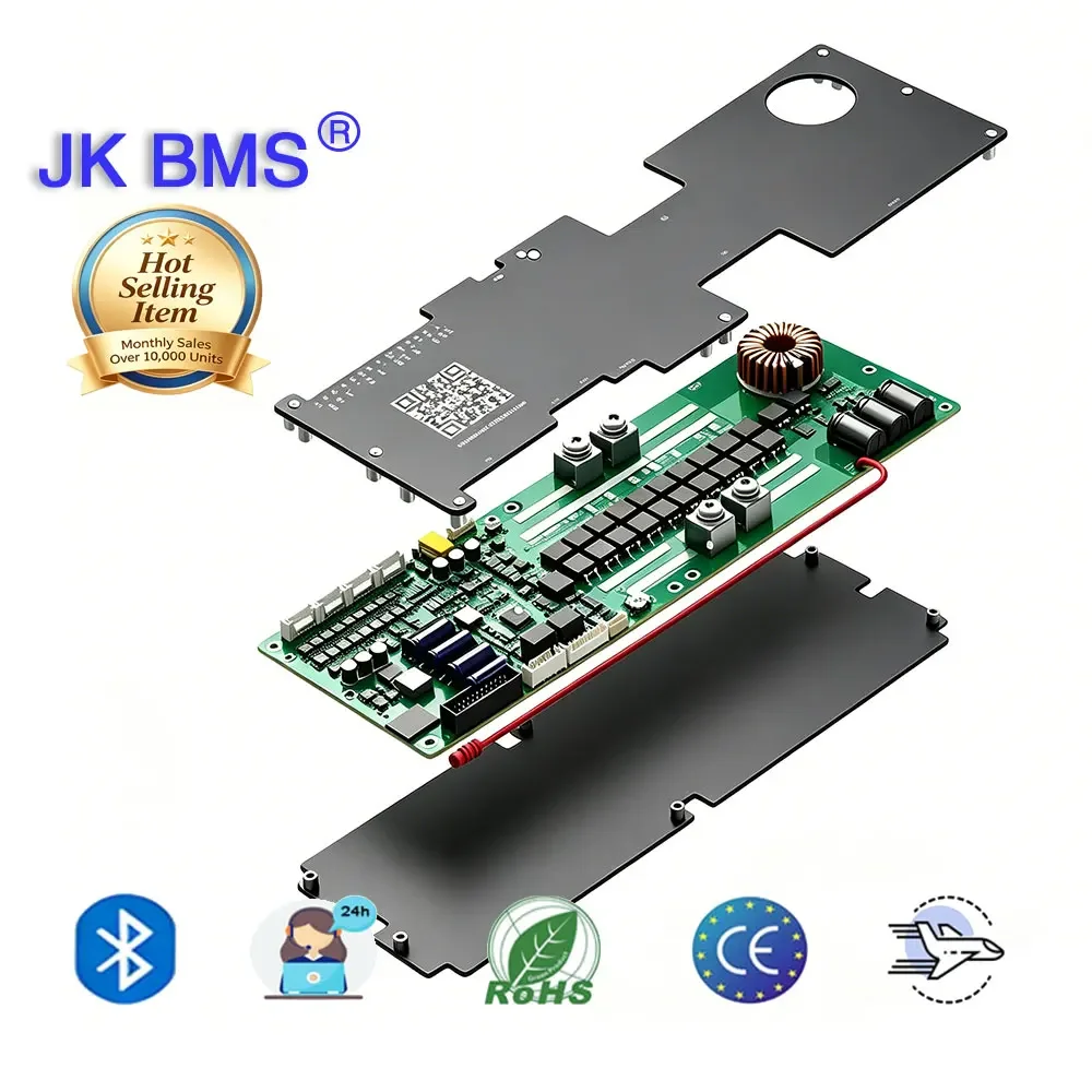 

JK BMS PB2A16S20P 13S 48V 30A with Switch Bluetooth RS485 for 18650 Lifepo4 Battery 300ah