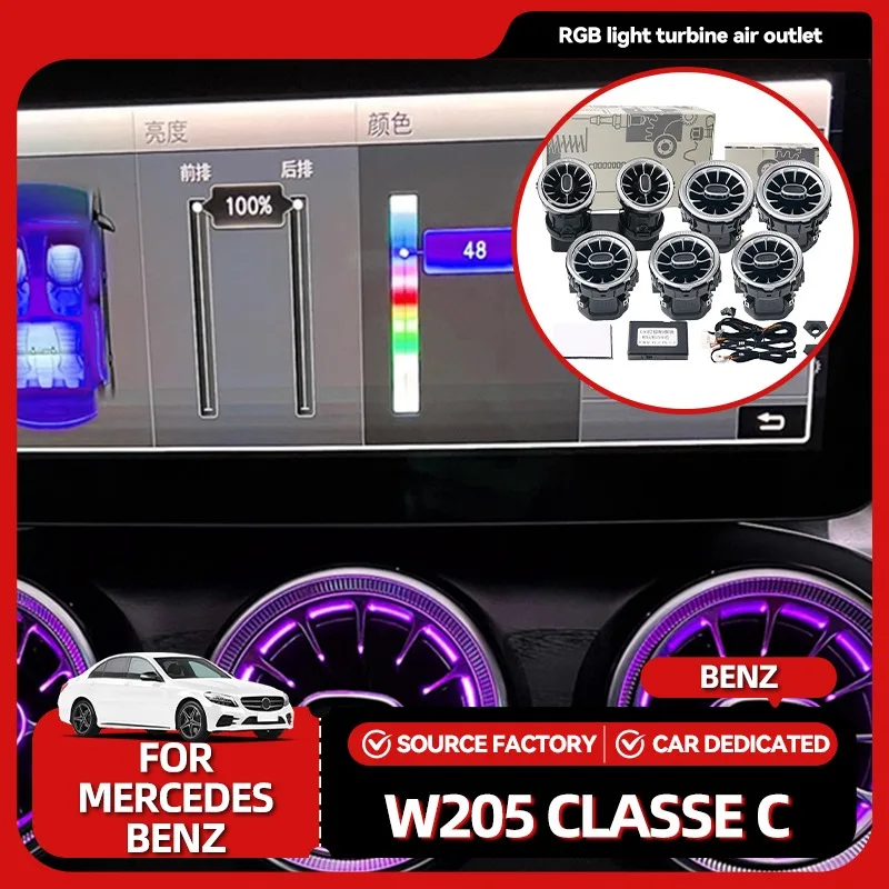 

Interior Mouldings For Mercedes Benz W205 C-Class GLC X253 W213 E-Class W222 S-Class Air Vents RGB Ambient Light Turbine Nozzle