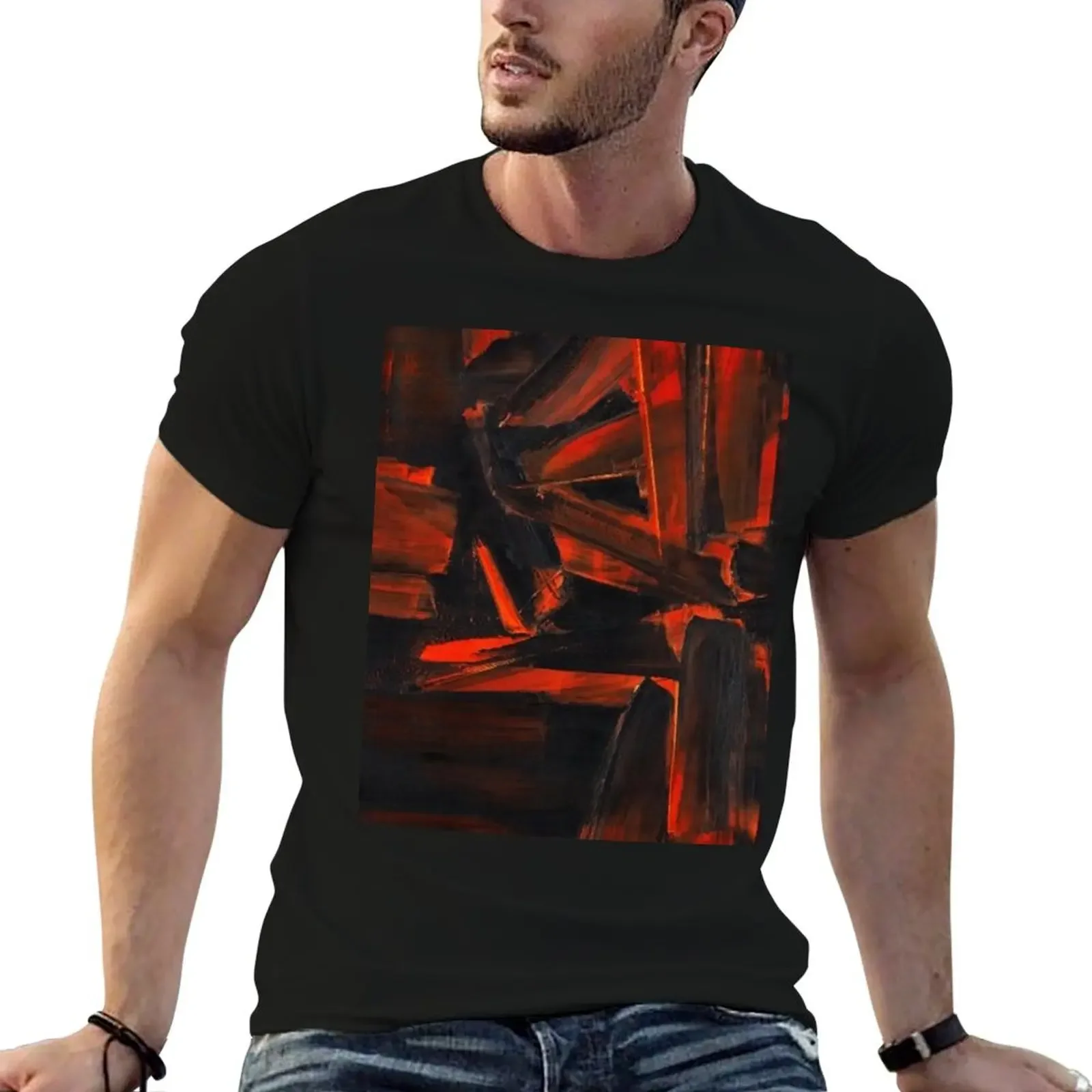 Portrait Soulages Painture T-Shirt Aesthetic clothing custom shirt mens white t shirts