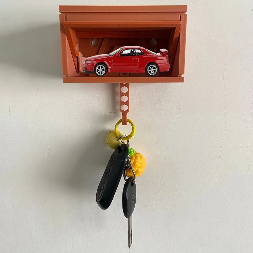 

Creative Car Garage Key Holder with Opening Door Multifunctional Fun Key Organizer Easy Installation Space-saving