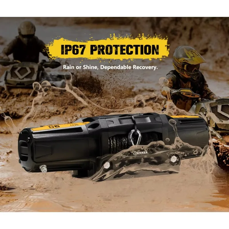 

INDUST портативный синтетический трос 6500 фунтов 12 В электрическая лебедка IP67 водонепроницаемый беспроводной пульт дистанционного управления для 4x4 ATV UTV лодка