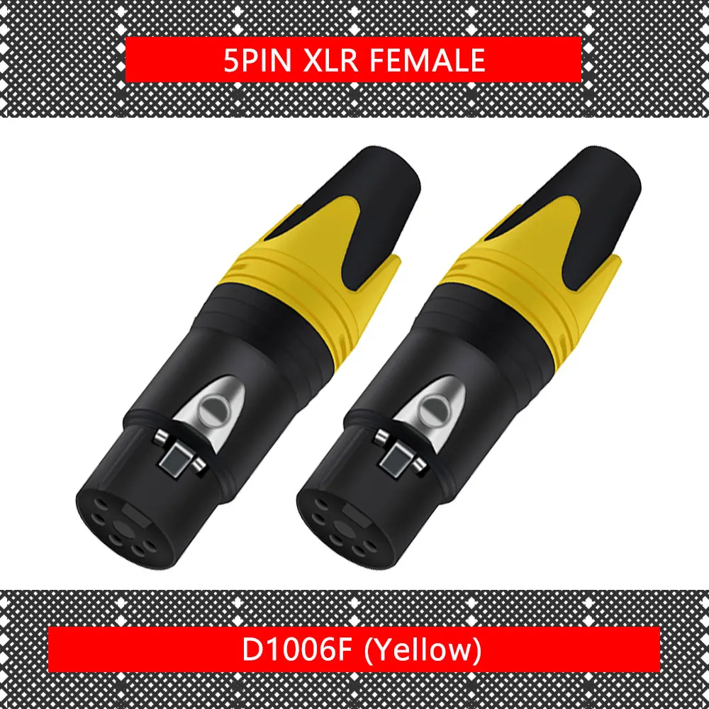 10 stks/partij 5 Pin XLR Connector Mannelijke/Vrouwelijke Jack Plug Vernikkeld 5 Pole Microfoon Jack MIC Kabel Terminal Audio connector