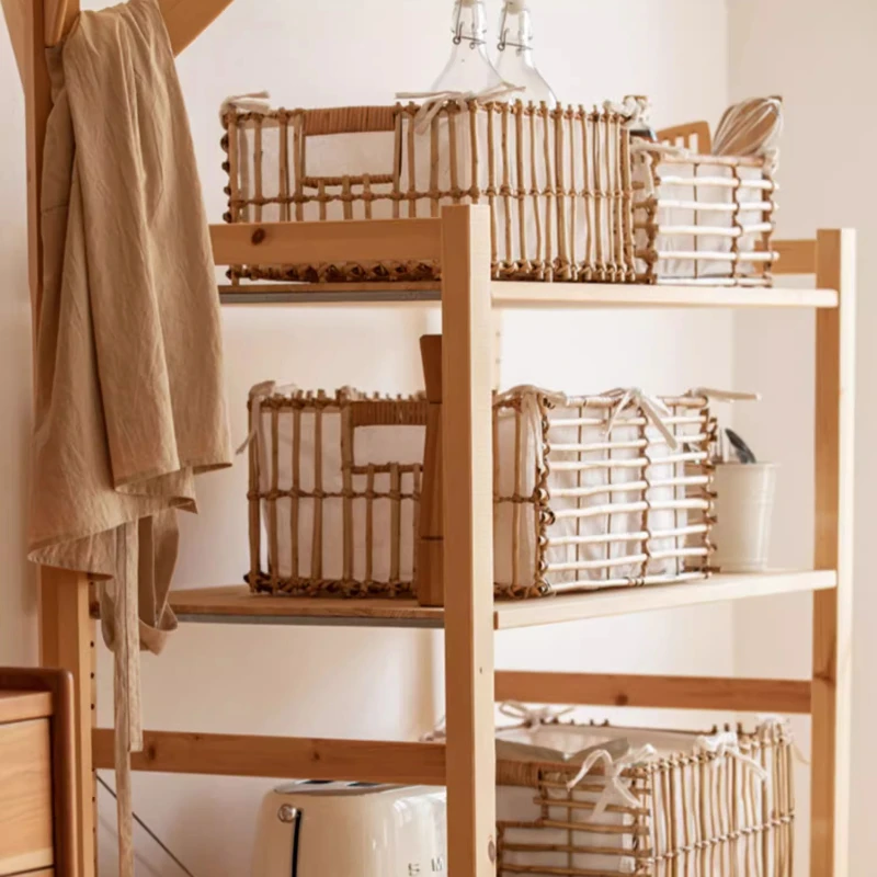 Cestino portaoggetti per tessitura in rattan naturale, scatola da cucito intrecciata fatta a mano, organizer multiuso per scrivania, cucina, picnic, lavanderia