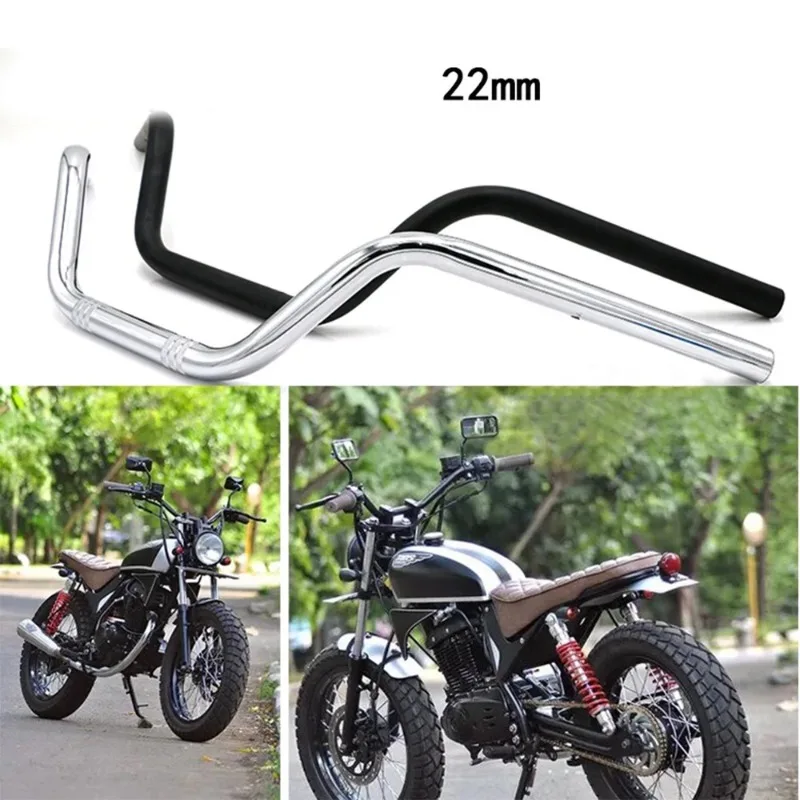 

1PC 7/8" 22mm Motorcycle Handlebar Metal Handle Vintage for Honda CB125S CB200 CG Moto Scooter Retro Black Anti-rust Accessories