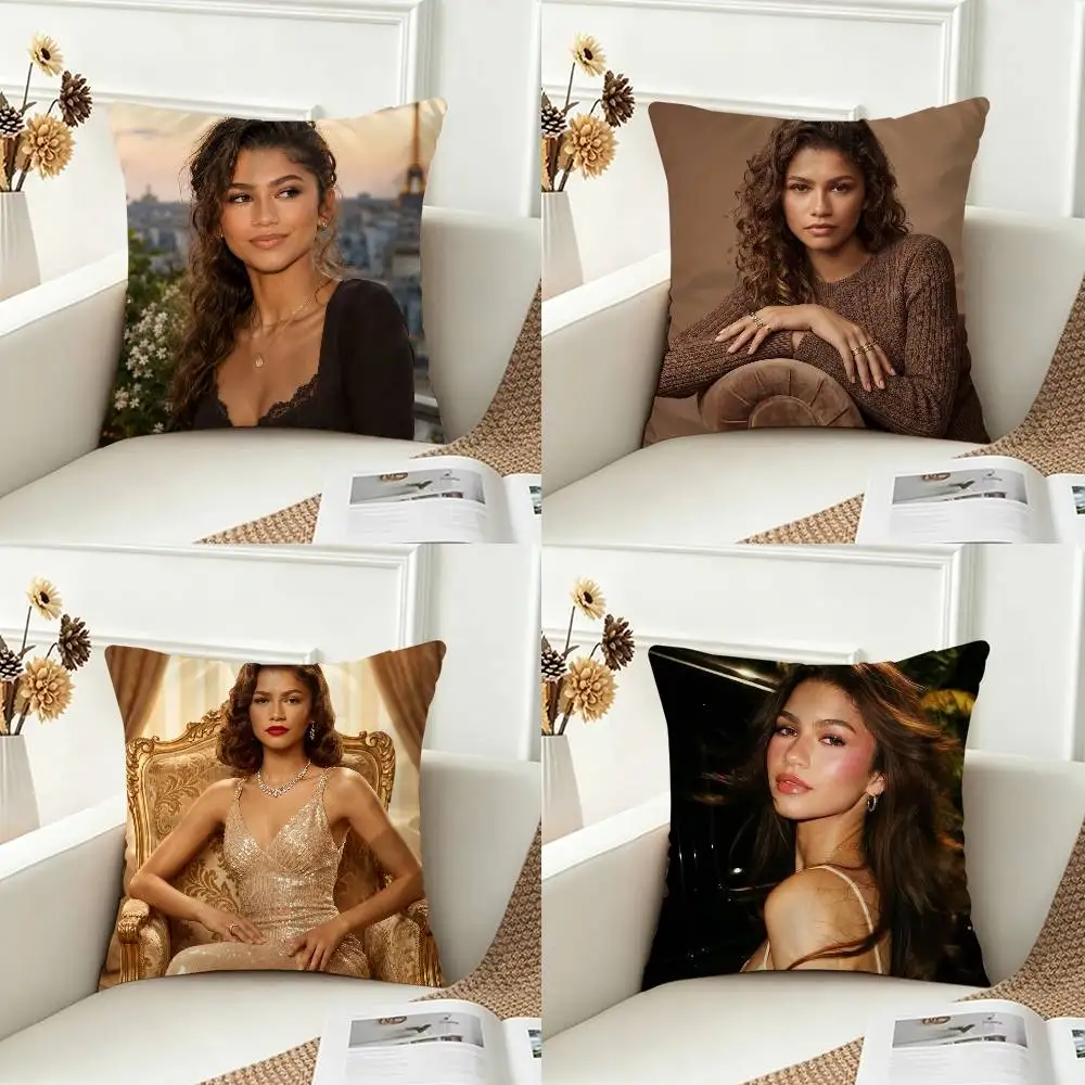 Z-Zendaya  Double-sided Printed Square Decorative Cushion Cover for Sofa Living Room Home Decor