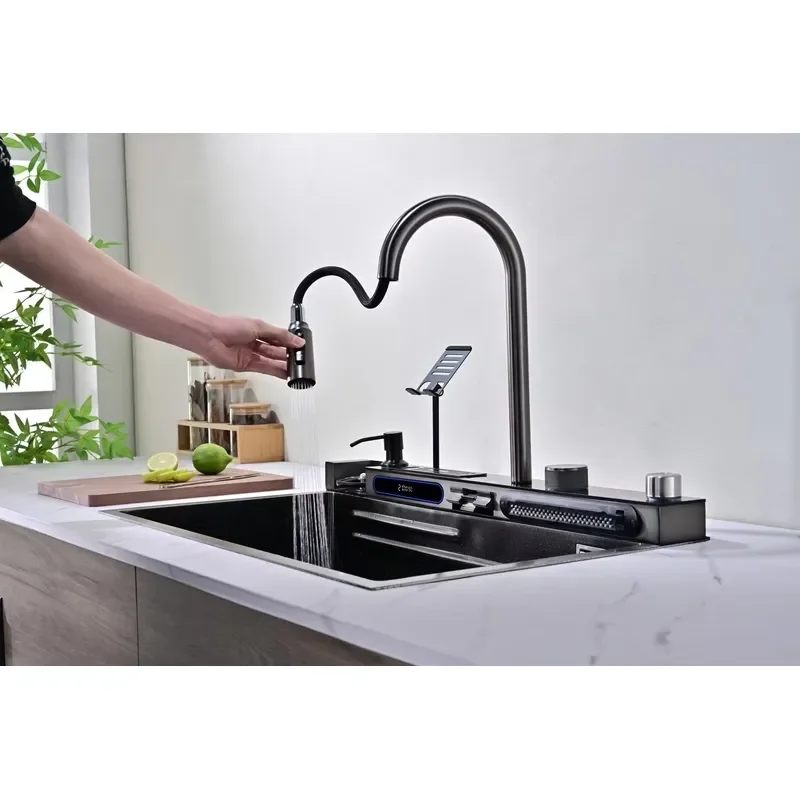 ODM OEM Modern Multifunctional Lavaplato Evier Dish Washer Sinks Smart Faucet Basin Dishwasher Stainless Steel Kitchen Sink