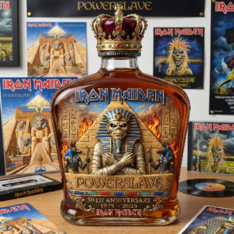 Vintage Rock-Themen Mumien-Skulptur Likörflasche, Kreative Glas-Dekanter für Whiskey-Bourbon-Sammlung & Bar-Dekoration