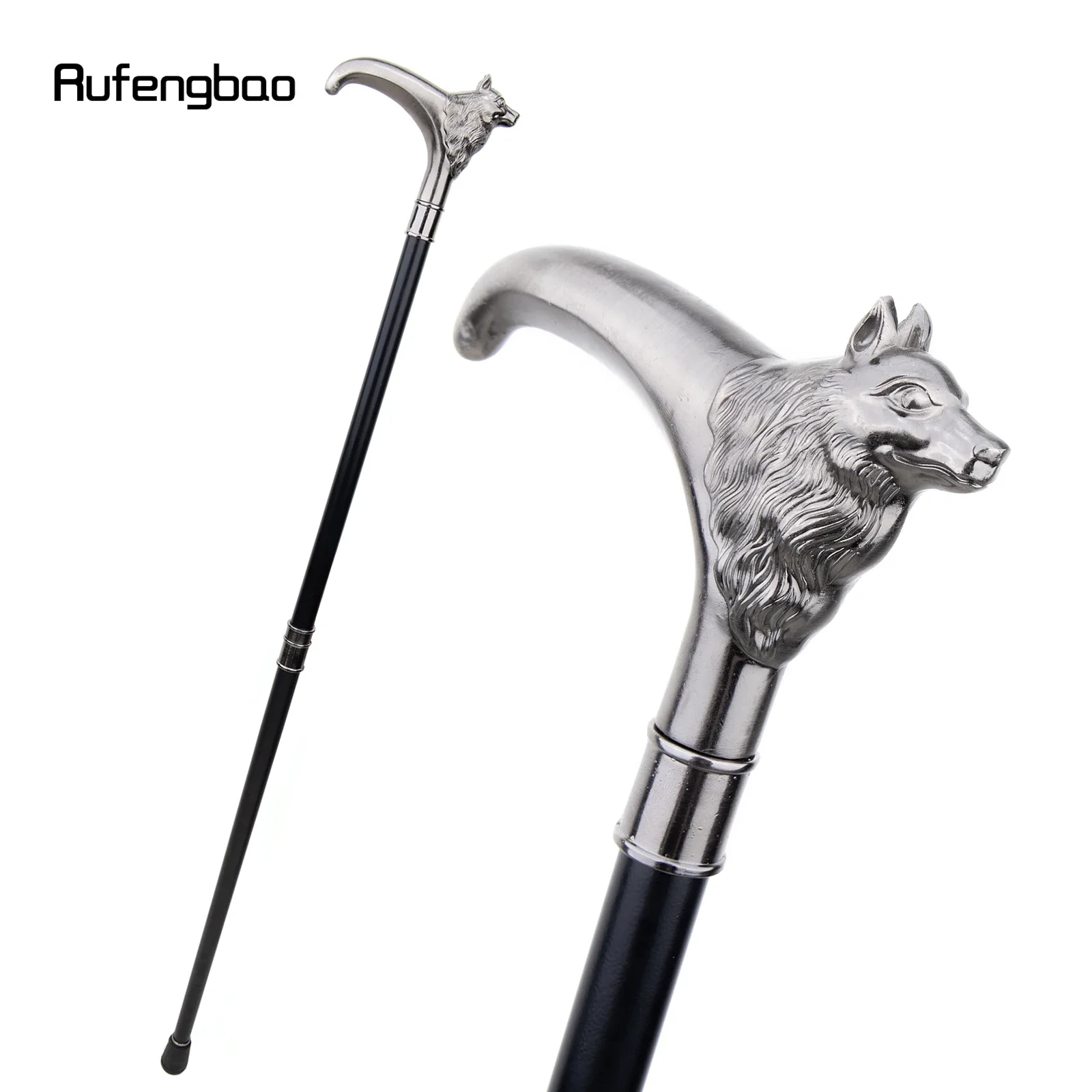 Fox Long Hair Animal Fashion Walking Stick Decorative Stick Party Fashionable Walking Cane Crosier 93cm Performance Stage Cane