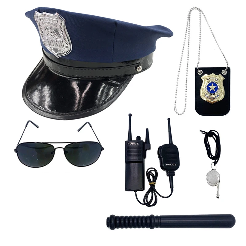 1PCS / 4-teiliges Set Erwachsene Polizei Hut Octagon Flachen Hut Cosplay Leistung Maskerade Spaß Requisiten Polizei Hut uniform Zubehör – Detail 20