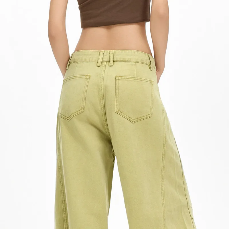 الصيف الأبيض عادية فضفاض خمر لصق مستقيم فضفاض الجينز النساء Y2K 2025 موضة منخفضة الارتفاع غسل الدنيم واسعة الساق جان السراويل #6