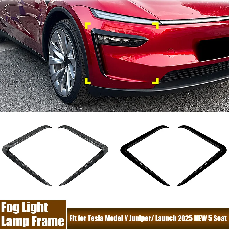 

Lamp Shell For Fog Light 2Pcs/Pair Front Air Knife Grille Trim For Tesla Model Y Juniper/ Launch 2025 NEW 5 Seat Car Accessories