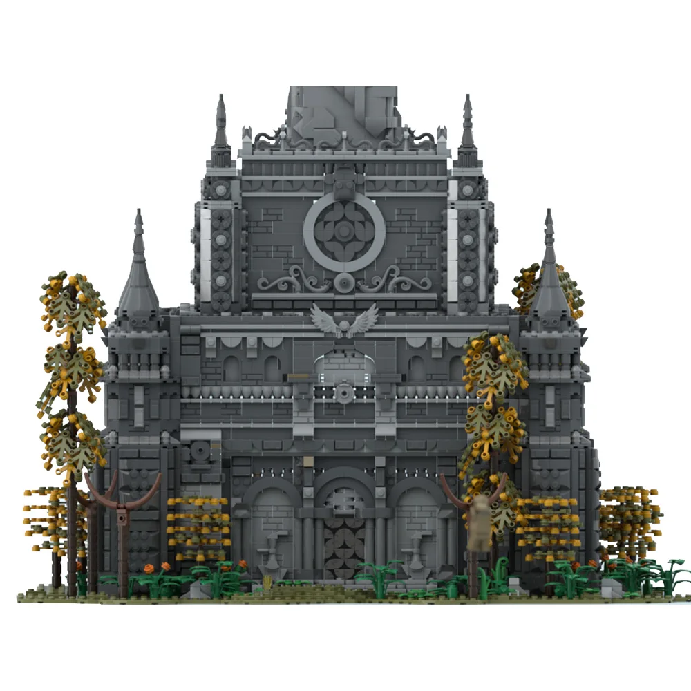 MOC Game Rings Heross Grave Building Blocks Model Medieval Black Castle Architecture Bricks Assembled Toy for Children Gift