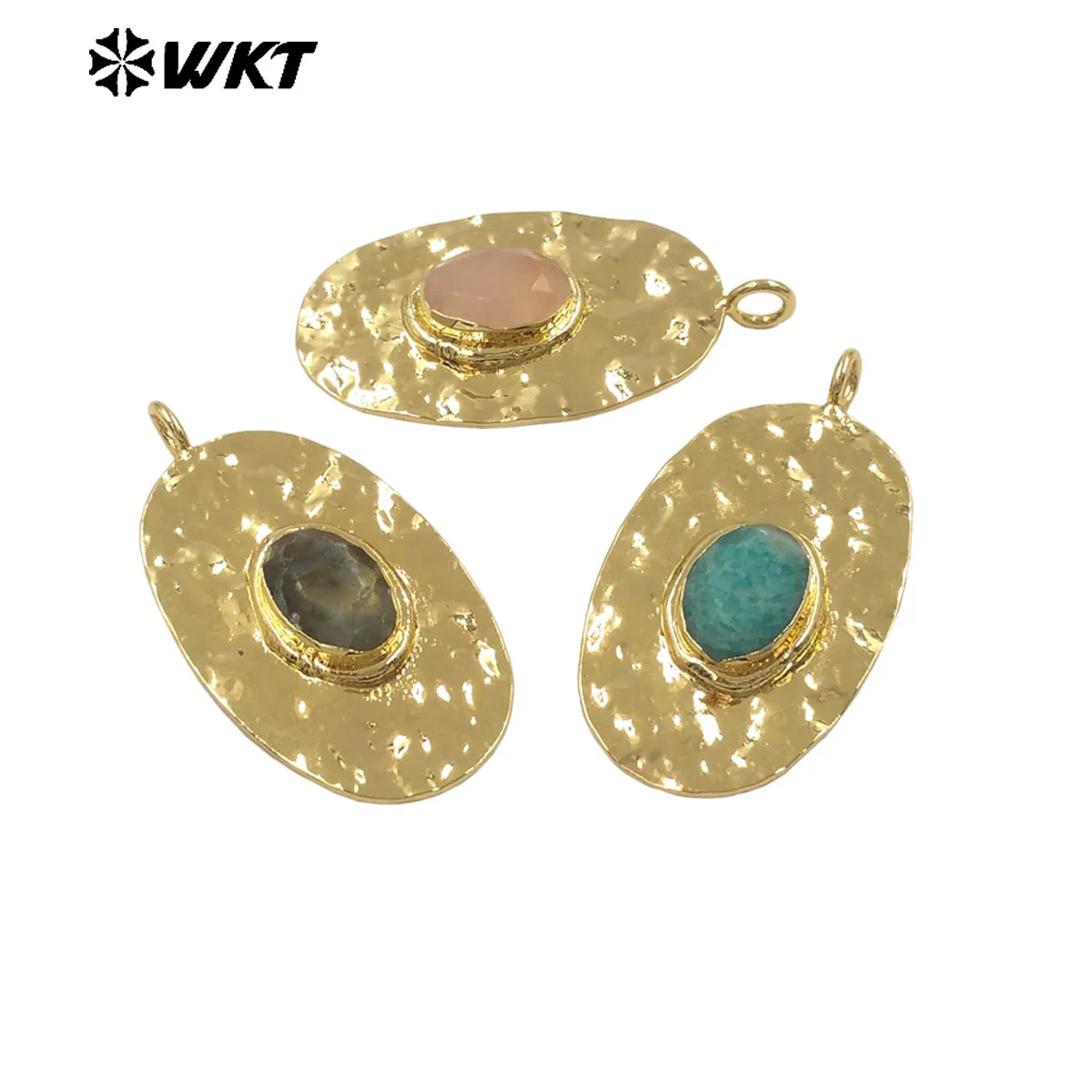 WT-P2104 Creative Unique Gemstone Square Shape Pendant With 18K Real Gold Plated For Women Birthday Gifts