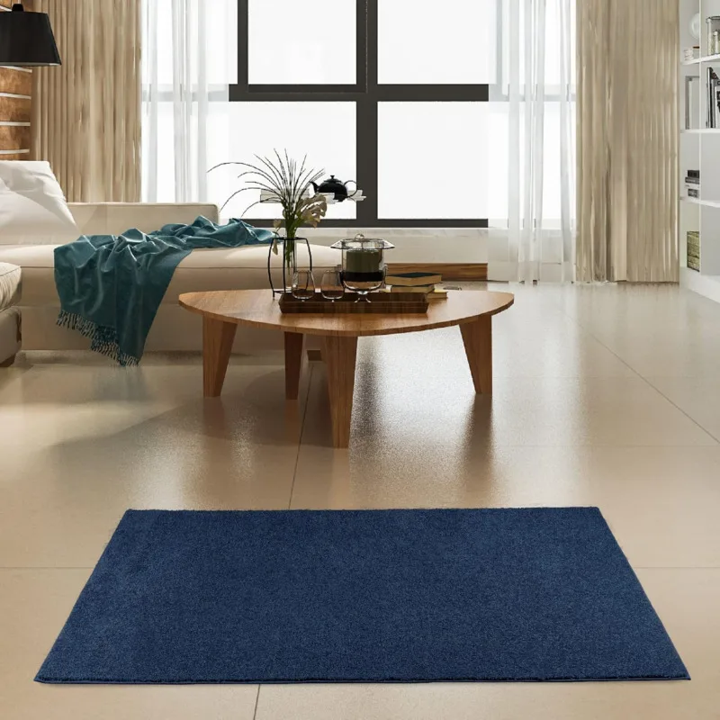 

Modern Plush Solid Color Rug - Navy, 4' X 18', Pet and Kids Friendly Rug. Made in USA, Runner, Area Rugs Great for Kids, Pets