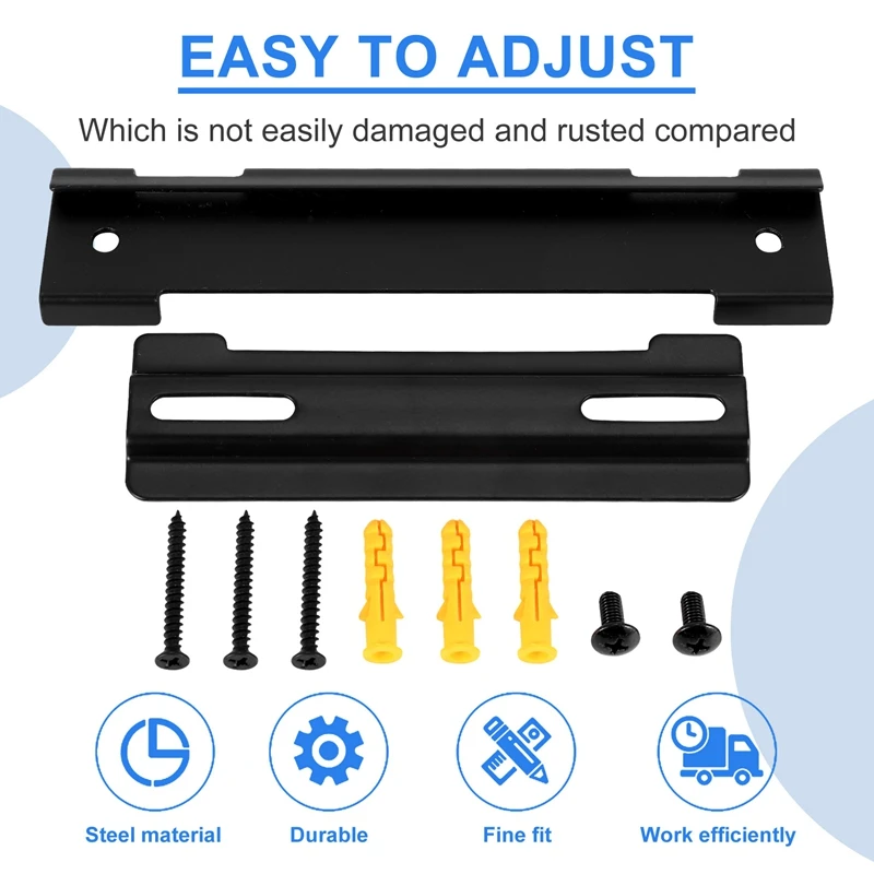 WB-120 Wall Mount Kit Bracket For Solo 5 Soundbar, For Cinemate120, With Screw And Wall Anchors, Black