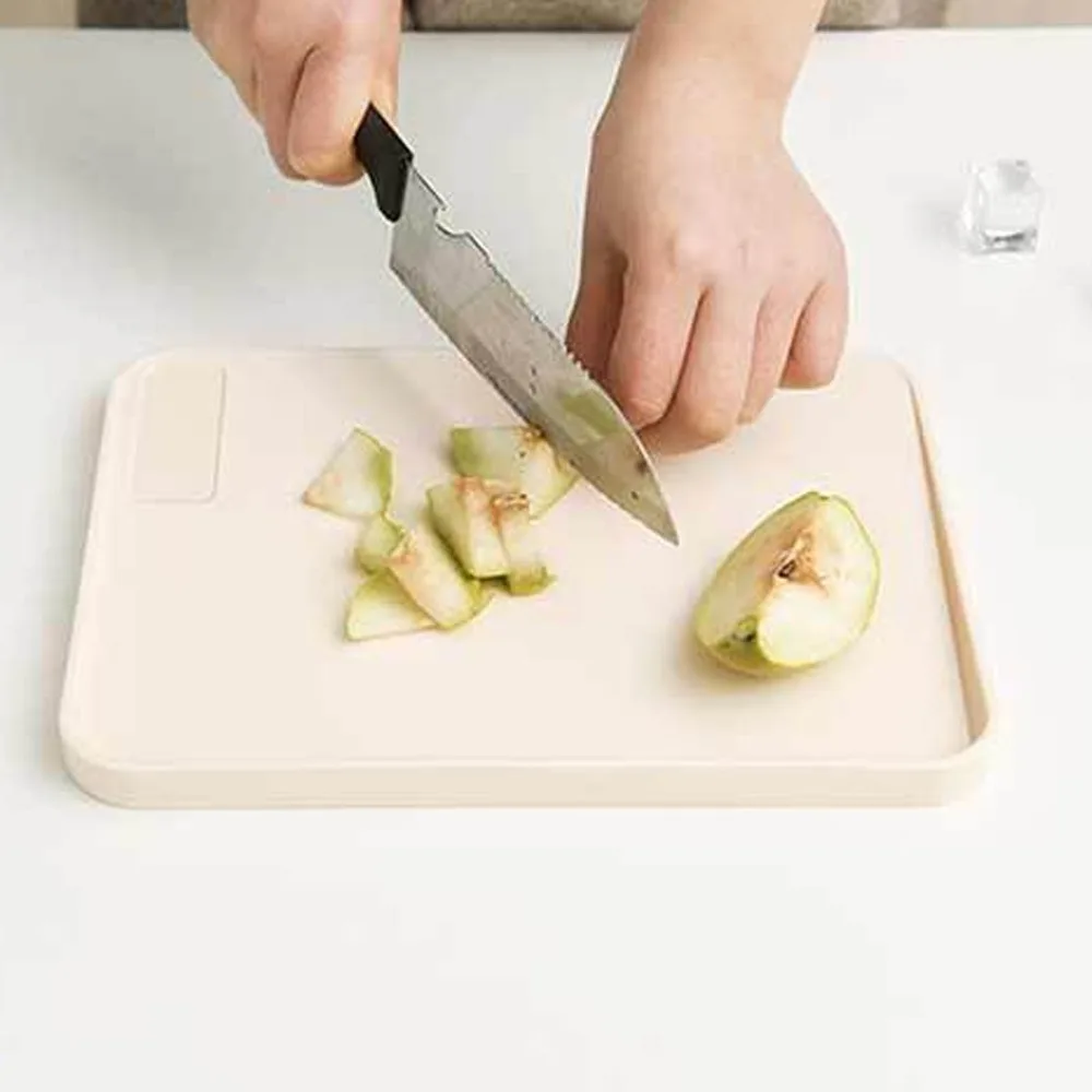 PP Plastic Cutting Board Raised Edges Anti Skid Chopping Board Double Sided Multi-functional Food Chopping Block Outdoor Camping
