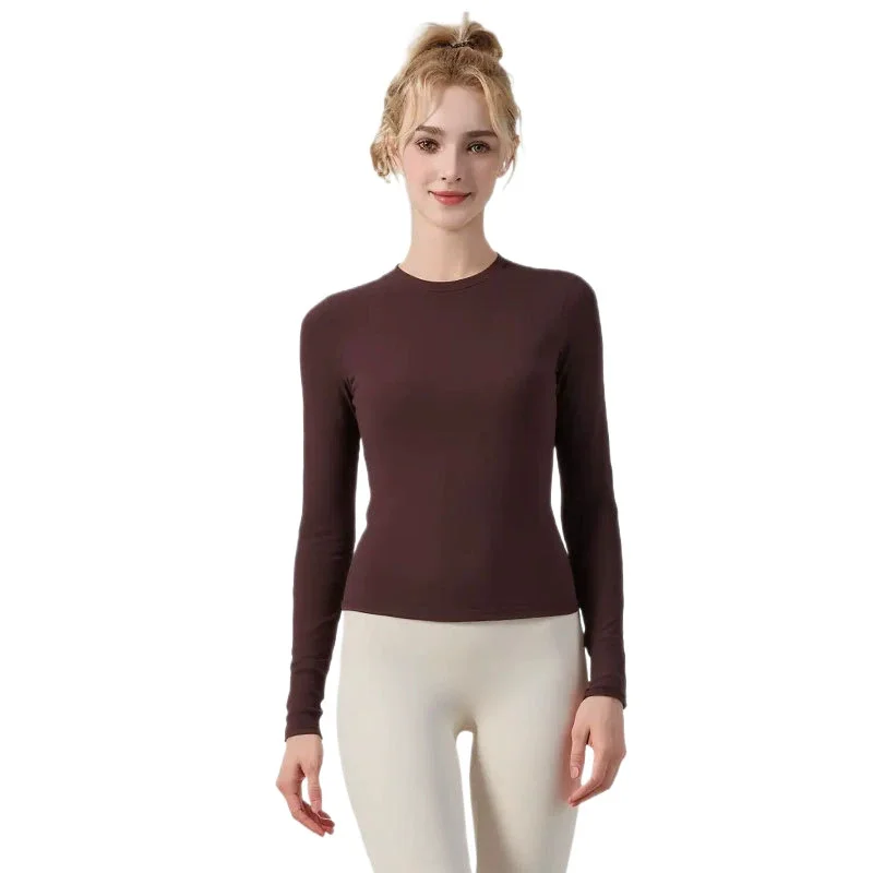 Women's Classic Slim Fit Long Sleeve Yoga Top Moisture Wicking Fitness Sports Autumn Collection Sweat Wicking Active Wear Top
