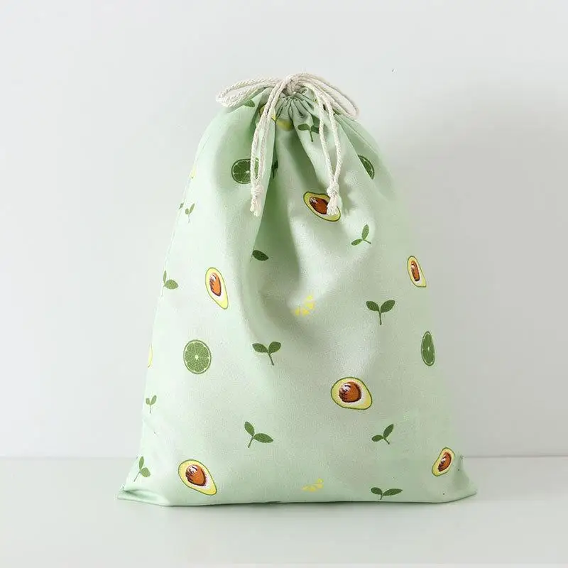 1 PC Printed Polyester Cotton Drawstring Storage Bags For Shoes Travel Storage Bags Clothes Sundries Organizer