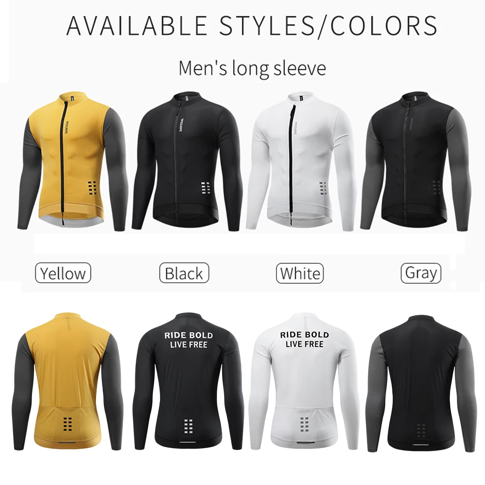 WOSAWE Cycling Jersey Long Sleeve Summer Pro Aero Slim Fit Long Sleeves Cycling Shirt Men Women Breathable Man Cycling Maillot