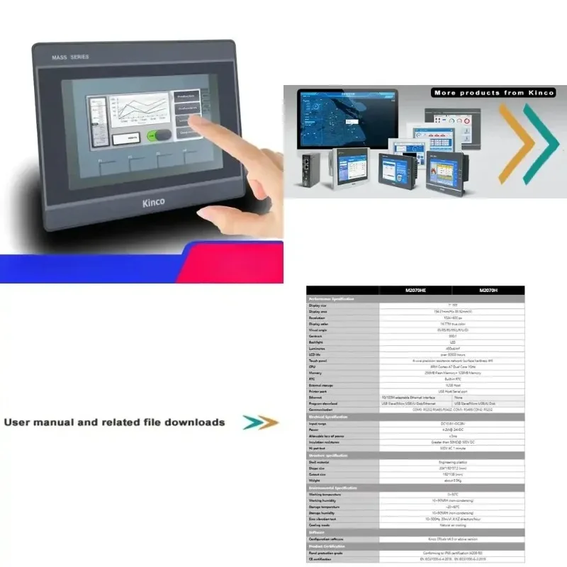 

4 7 10 Inch M2 Series HMI Display Screen for Kinco M2070H M2070HE M2100 M2100E M2043H M2043HE Industrial Touchscreen Panel