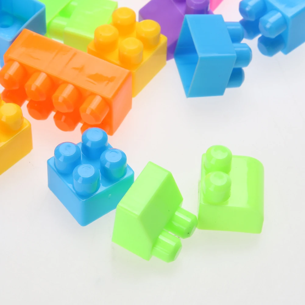 46 pçs conjunto de tijolos de construção de plástico colorido blocos de construção tijolos brinquedo criatividade crianças brinquedos para crianças meninos e meninas