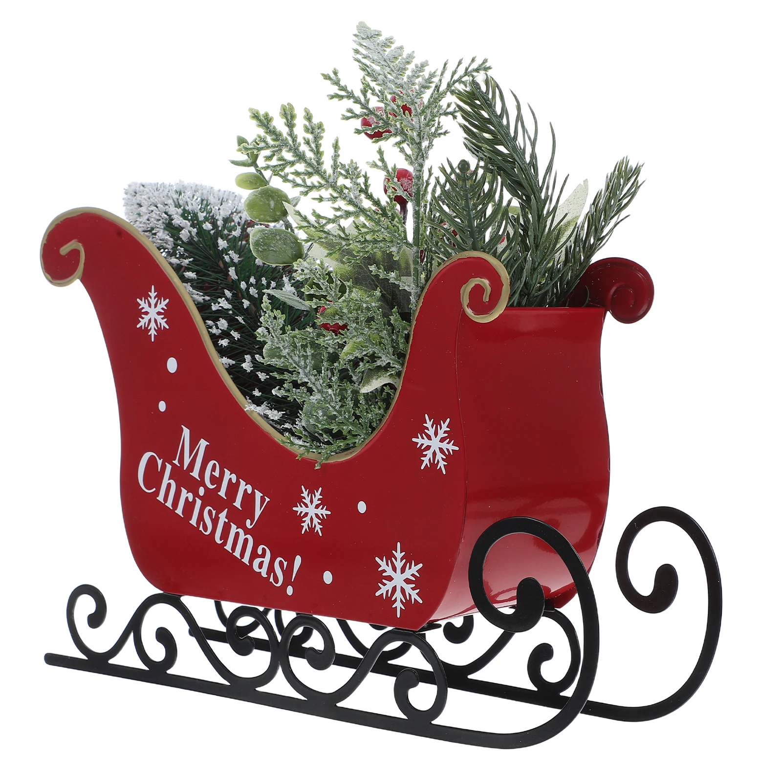 

Wrought Iron Cart Table Xmas Party Ornament Centerpiece Metal Christmas Ornament Xmas Decor Festival Adornment Home Crafts