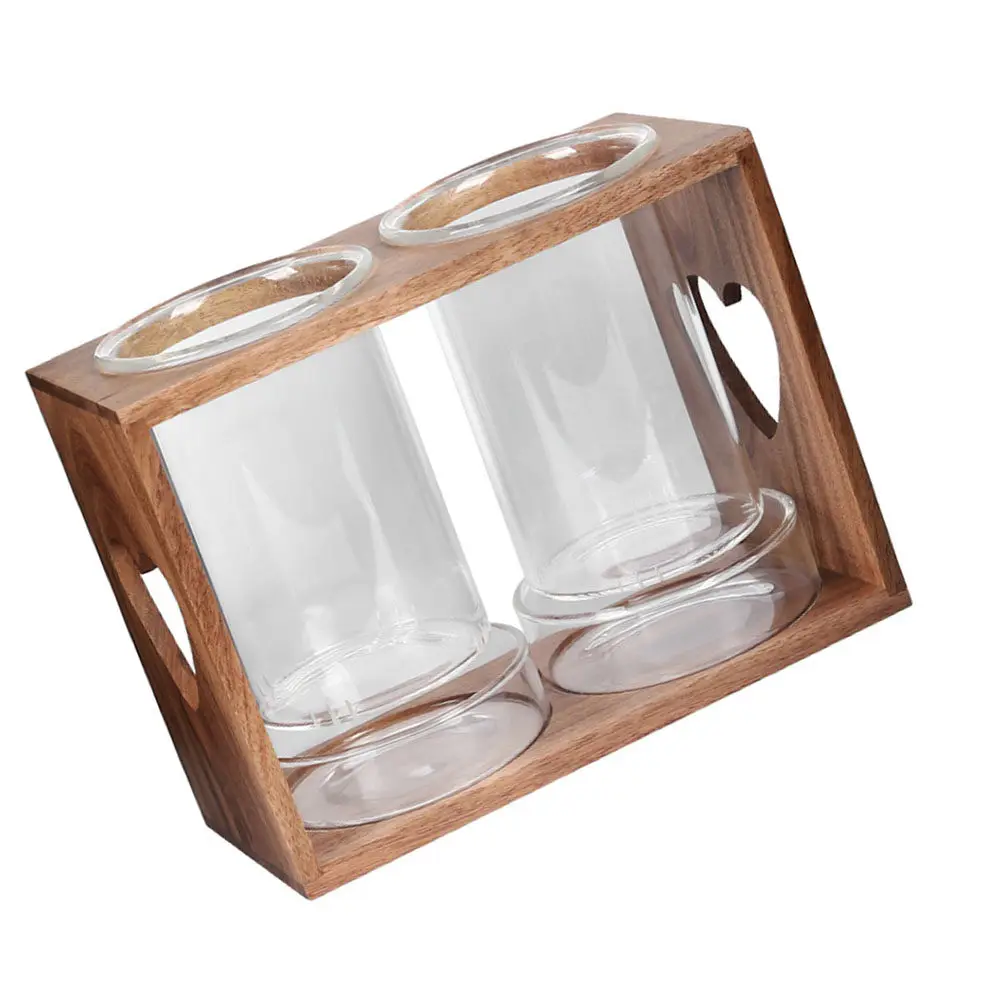 

Набор из 1 предмета: Премиальная подставка для палочек и столовых приборов из стекла и акации с функцией слива воды, органайзер для кухонной утвари