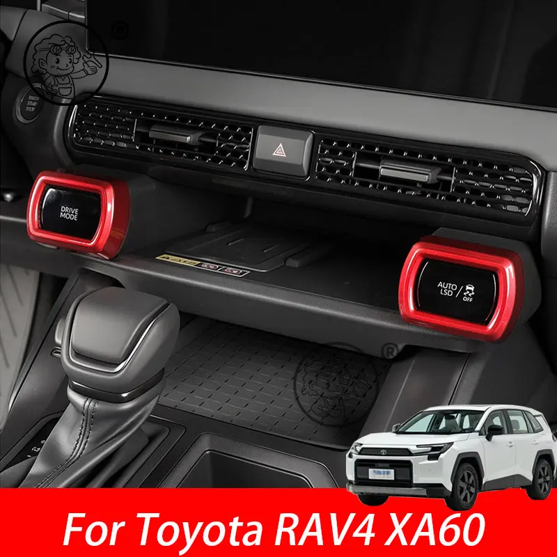 

For Toyota RAV4 XA60 6TH 2026 2027 Wireless charging left and right button frames Cover central console modification Accessories