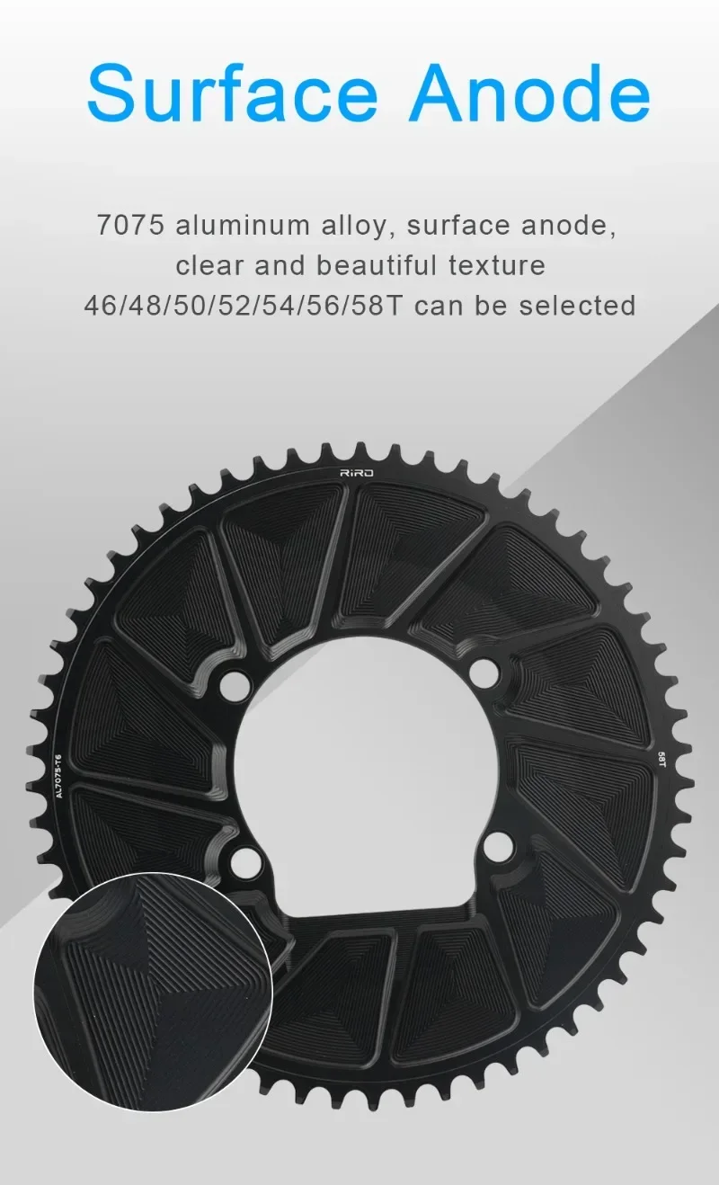 RIRO 110 bcd Road Bike Chainring 46T 48T 50T 52T 54T 56T 58T Semi