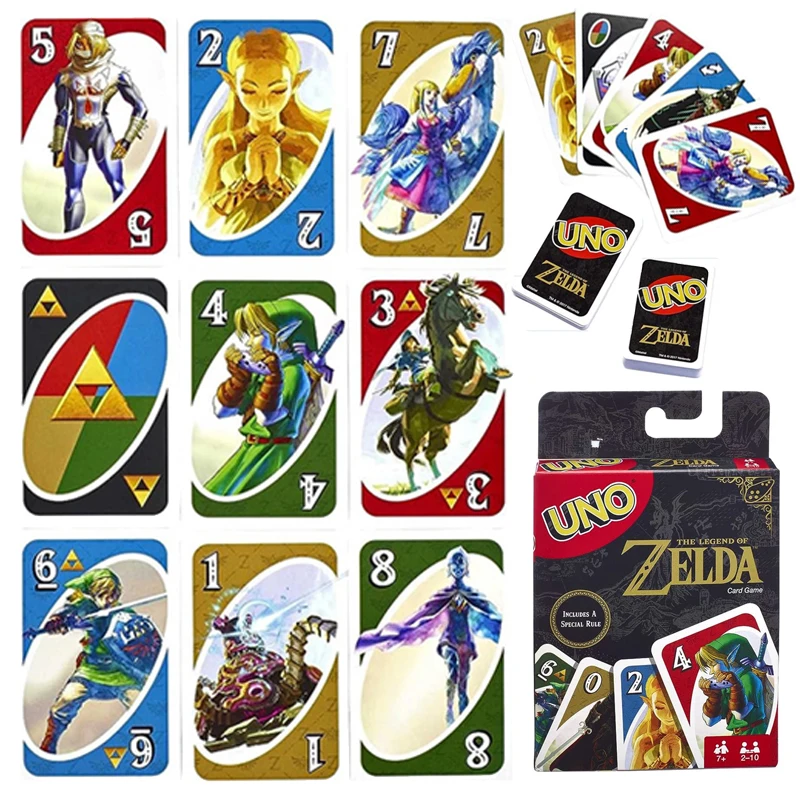 

Hot Mattel Games UNO Zelda Card Game for Family Night Featuring Tv Show Themed Graphics and a Special Rule for 2-10 Players