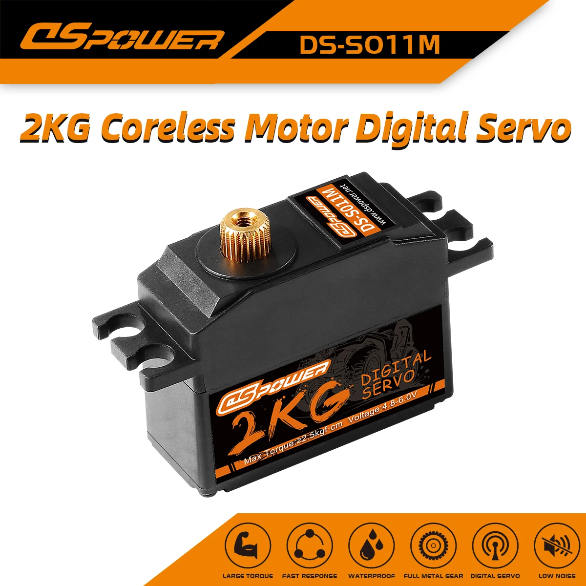 DSpower 2KG Metal Gear Servo Digital Servos Waterproof for 144001 12428 124018 mn99s mn86 1/12 RC Car Helicopter Plane Boat