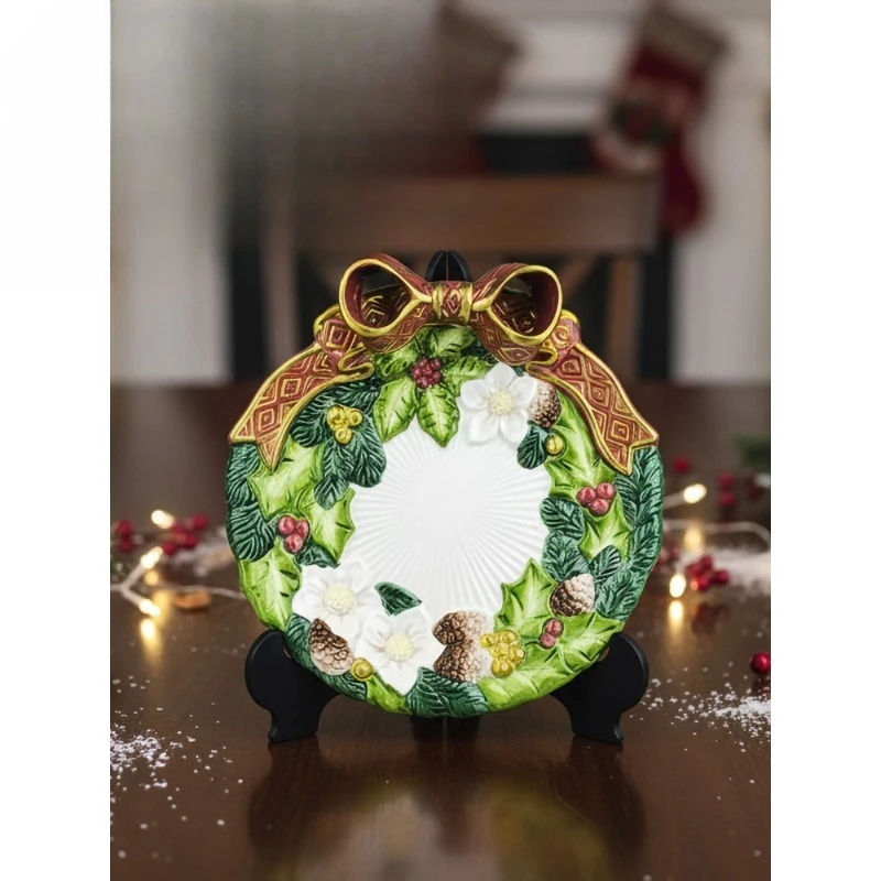 Candy Plate Three-dimensional bow plate Hand-painted dim sum plate