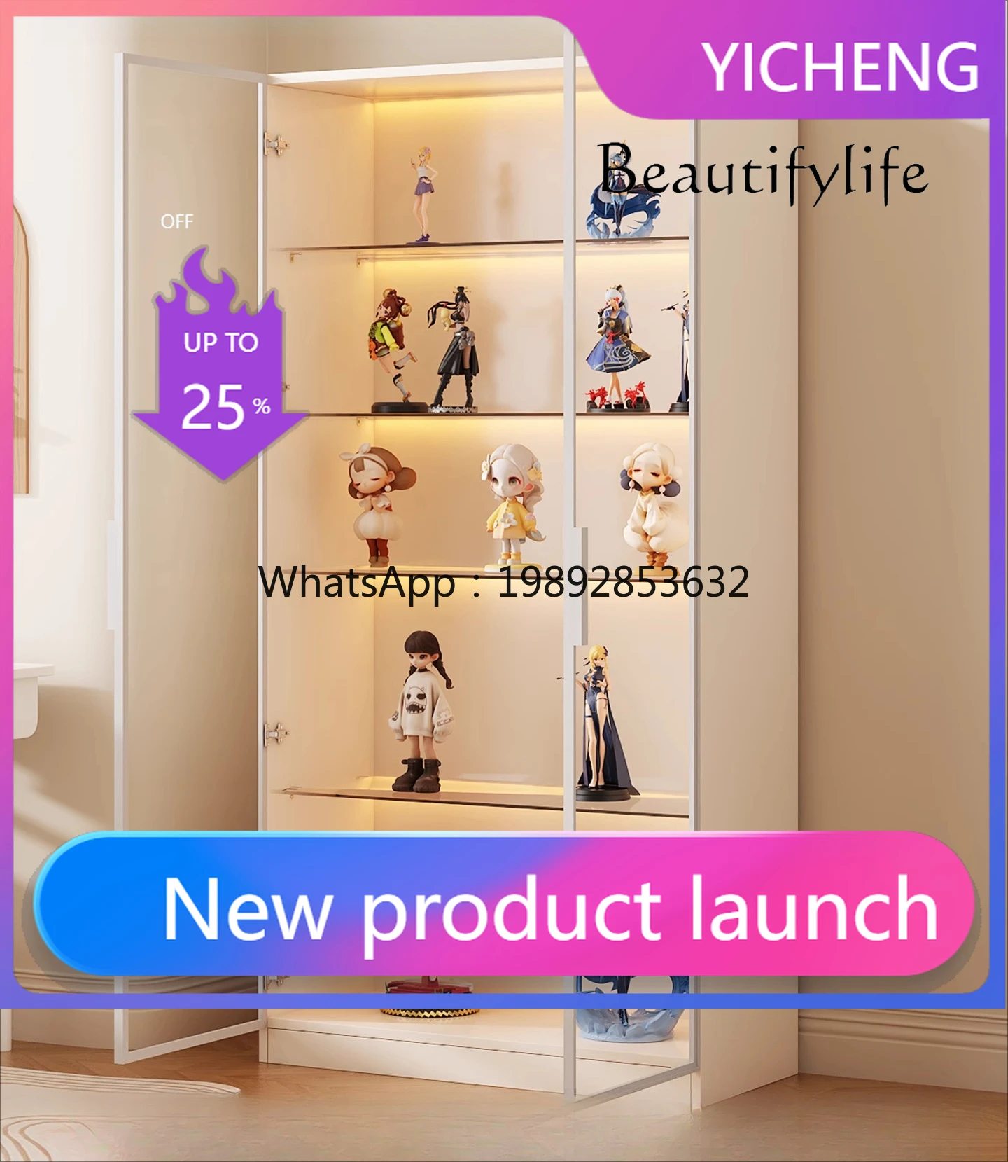 LYY Glass door display cabinet display home living room ornament building block wine cabinet bookcase designer simple