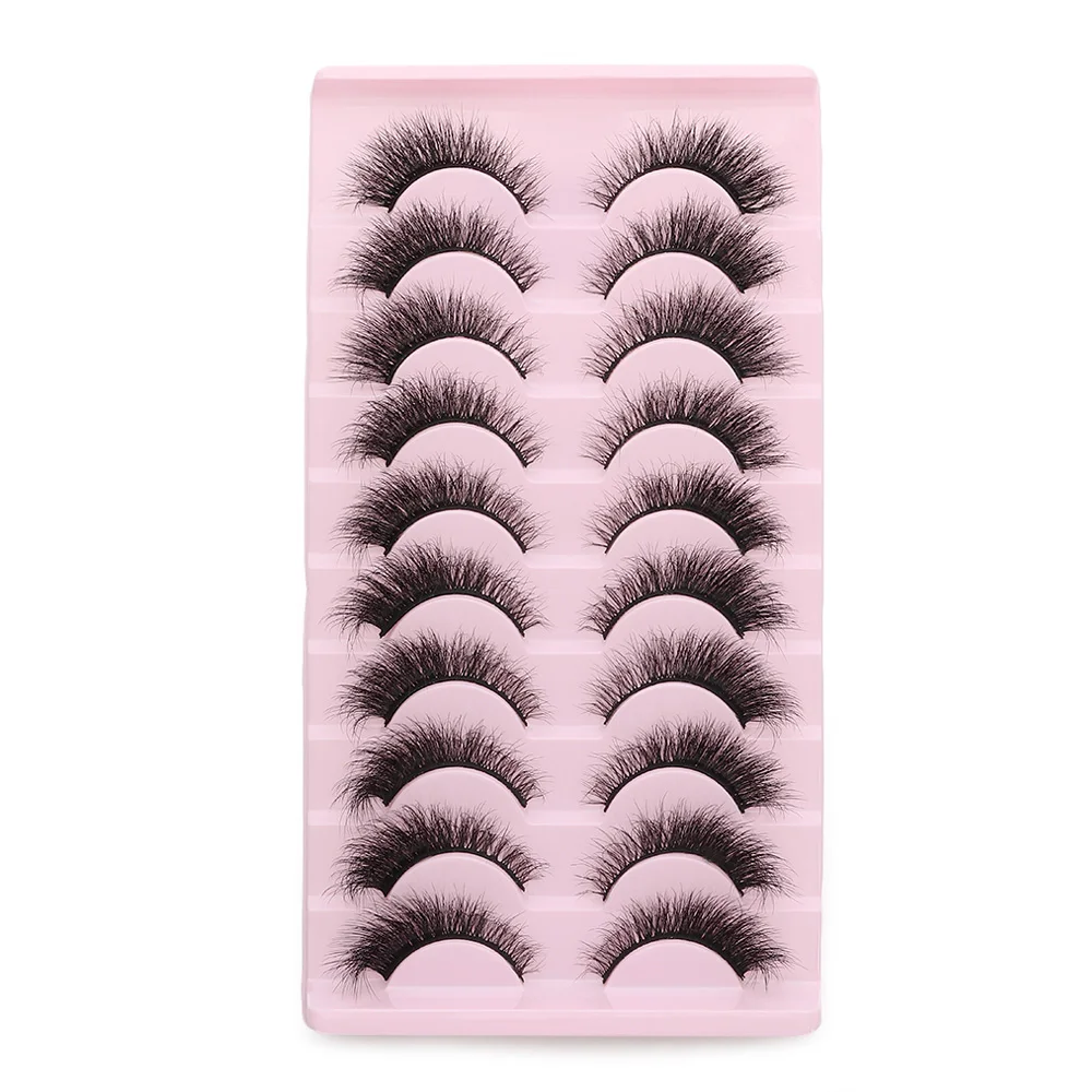 

New 3D Volume Faux Mink Eyelashes Cross Messy Handmade Cat Eye Lashes Natural Nude Eye Makeup Tools Eyelash Extension