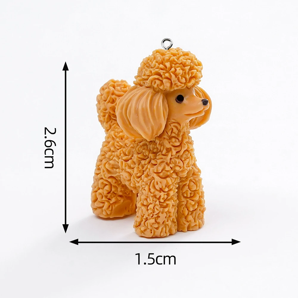 10pcs Cute Teddy Poodle Puppy Small Dog Pendant for DIY Earring Necklace Jewelry Keychain Making Accessories