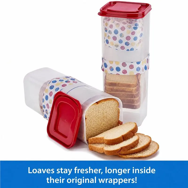FAST-2X Transparent Bread Box Plastic Fresh-Keeping Toast Storage Holder With Lid Bread Crisper Bread Storage Container,D