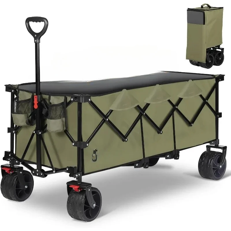 

Складной удлиненный вагон Sekey, 48 дюймов, грузоподъемность фунтов, сверхпрочная складная тележка для сада, 300 л