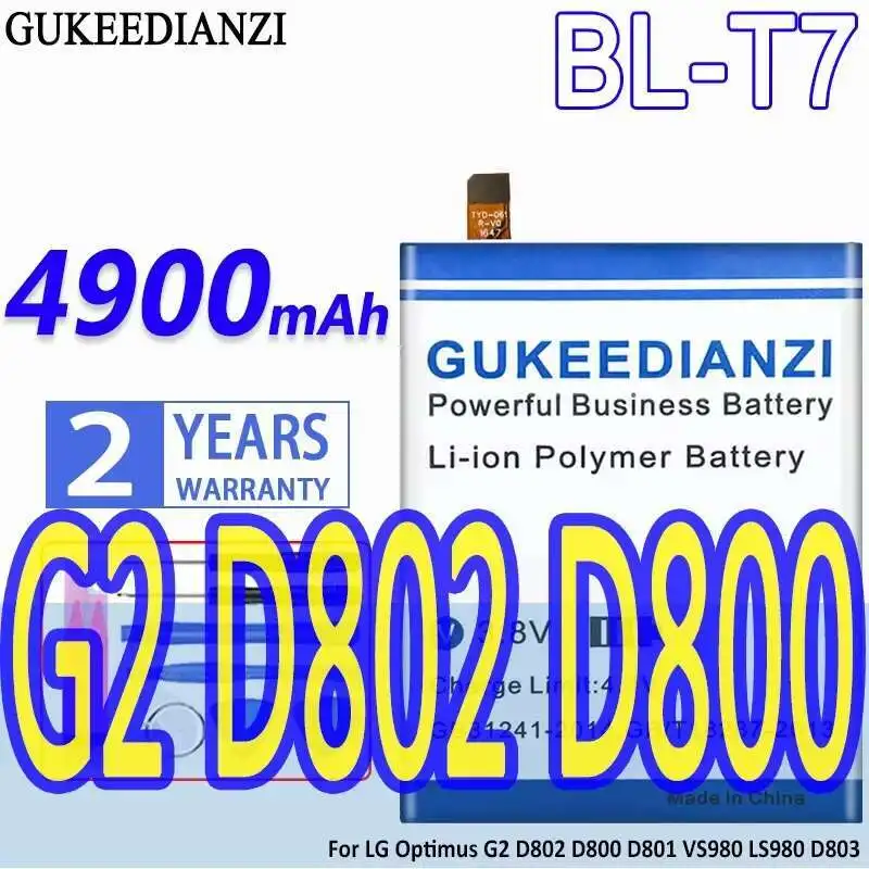 

4900 мАч аккумулятор мобильного телефона надежная мощность BL-T7 для LG Optimus G2 D802 D800 D801 VS980 LS980 D803 BL T7