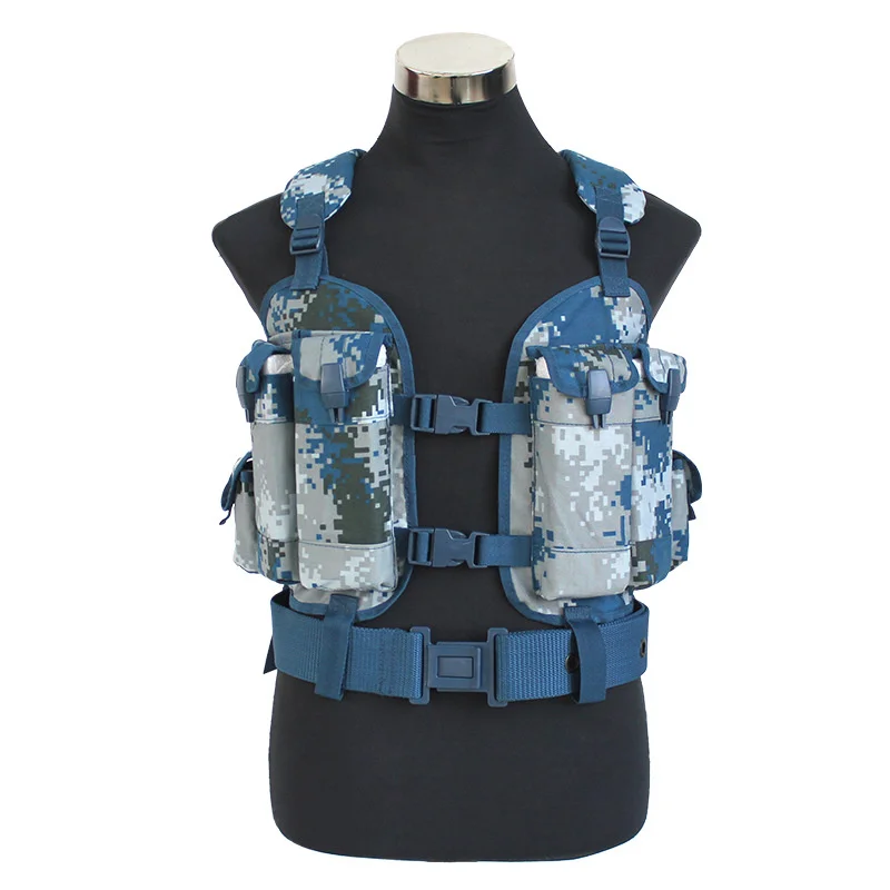 Multi-pocket Camouflage Tactical Vest Combat Training Carrying Equipment Military Accessories Pouch Water Bottle Bullet Bag