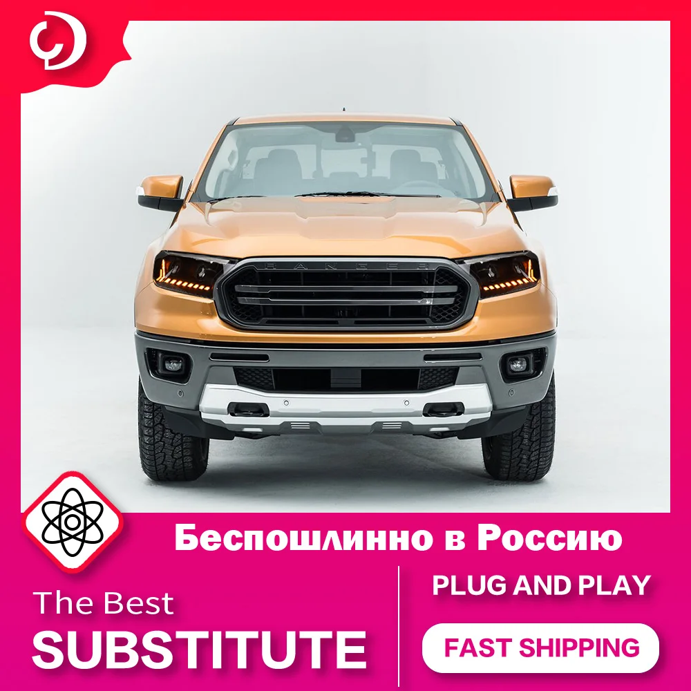 AKD Car Styling Headlights for Ford Ranger Everest 2015-2021 T6 FL T7 T8 Raptor Type LED Dual Projector Auto Accessories