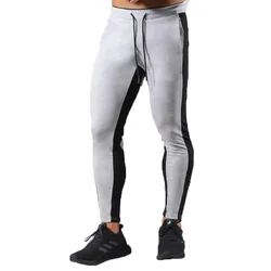 Spring and autumn new men's casual fitness trousers cotton moisture-wicking and color-matched sports jogging pants
