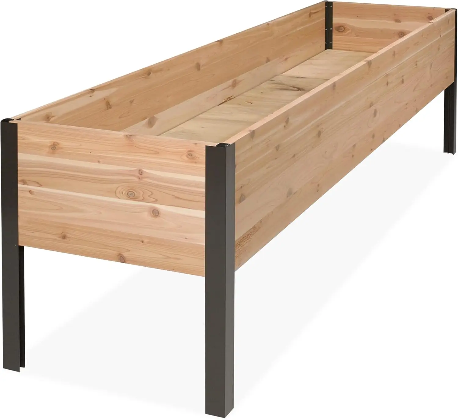 Supply Company Raised Garden Bed Elevated Cedar Planter Box | 2' x 8' Heavy Duty Standing Planter for Outdoor Plant Vegetables F