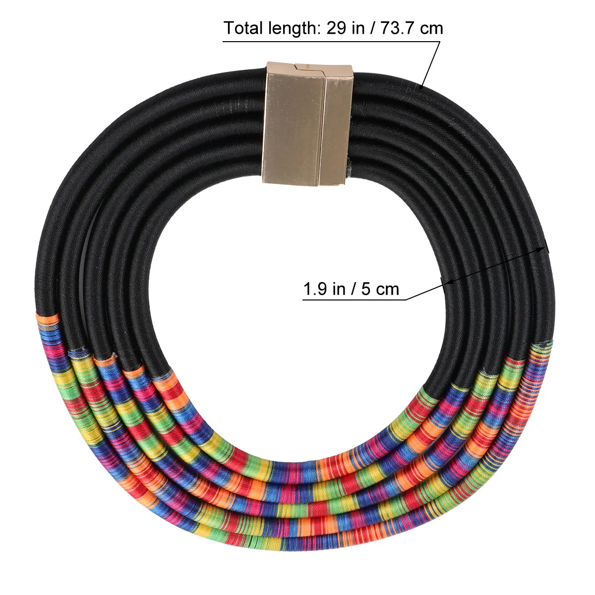 

African Style Set Magnetic Buckle Multilayer Choker Hand woven Women Jewelry Trendy Multilayer Choker Necklace Accessory Gift