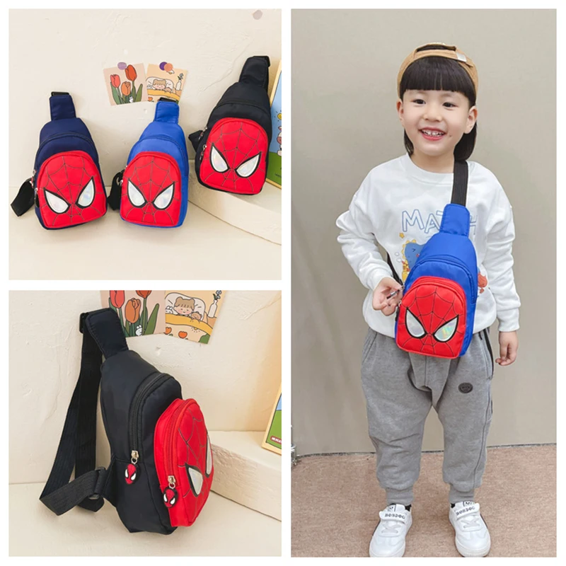 Bolso de pecho de Spider Man de dibujos animados para niños, bolsa informal de gran capacidad, bolsa de almacenamiento de viaje, bolsa de mensajero, bolsa de hombro, regalos para niños