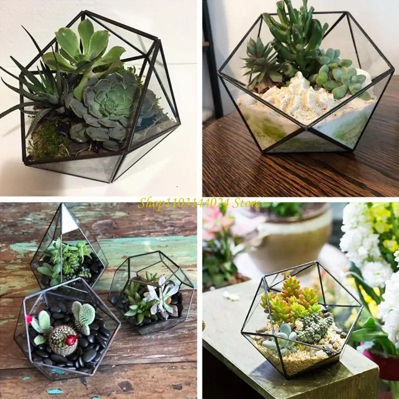 

N5KE Retro Geometric Terrarium Decorative Jewelry Dealry Dear