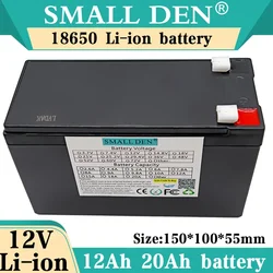 12V 12Ah 20Ah 18650 3S lithium battery pack built-in 10A 20A sprayer, surveillance camera battery, backup power solar battery